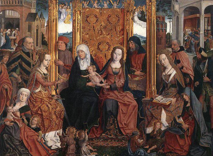 unknow artist The Holy Kinship Altarpiece oil painting image